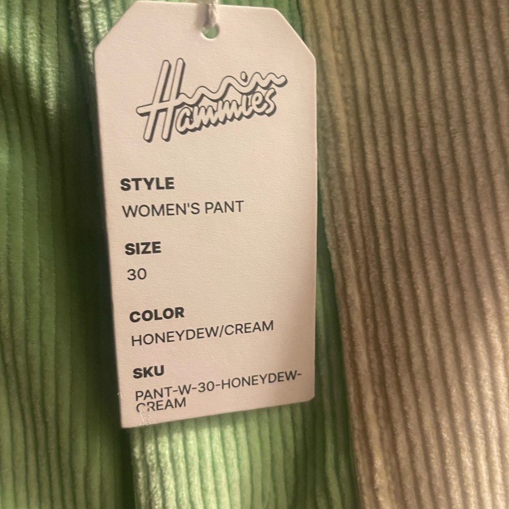 Mint Green Wide Leg Corduroy Pants by Hammies - Picture 3 of 7
